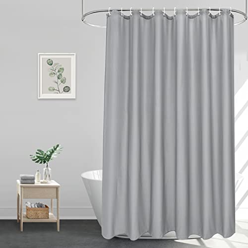 EurCross Grau Duschvorhang 180x190 cm Wasserdicht Anti Schimmel Dusch Vorhang, Textil Stoff Waschbar Duschvorhänge mit 12 Ringen von EurCross