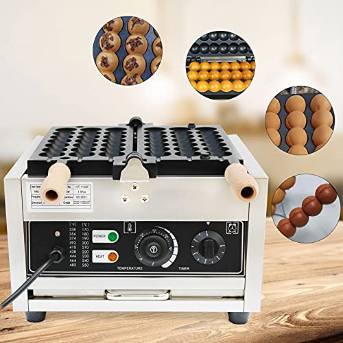 1500 W Waffelkugel-Maschine, Edelstahl Antihaft-Pfannen Waffelmaschine, Kommerzielle Küche Elektrisch Waffelkugelmaschine, 50~300℃ für Bäckerei Restaurant Buffet Restaurant von EurHomePlus