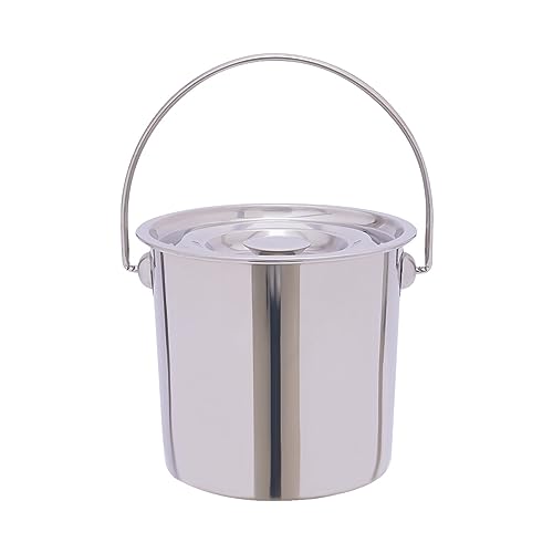 6L 12L 20L Edelstahl Eimer mit Deckel Eimer Kücheneimer Mülleimer Futtereimer Wassereimer mit Henkel Deckel Milcheimer Edelstahleimer (6L) von EurHomePlus
