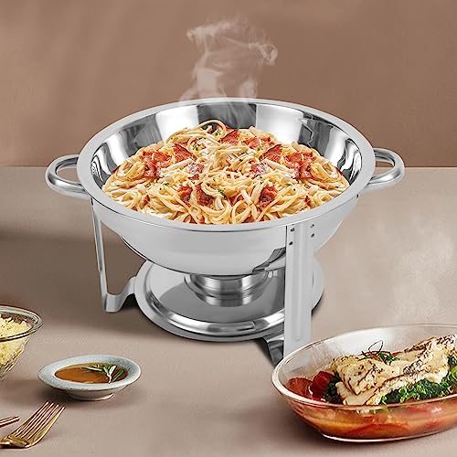 Edelstahl Chafing Dish Runde 3.5 litres, Lebensmittel Warmer Wärmebehälter für Hotels, Buffets, Restaurants, Familienversammlungen usw von EurHomePlus