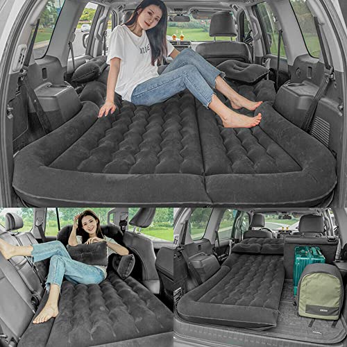 EurHomePlus Auto Matratze SUV Luftmatratze Aufblasbare Camping Matratze mit 2 Kissen für SUV Rücksitz (Black) von EurHomePlus