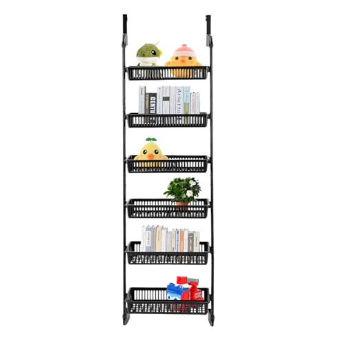EurHomePlus Küche Gewürzregal, 6 Etagen Schrank Lagerung Organizer Regal,Gewürzregale zum Aufhängen Wand,für Küchenwand oder Schranktüren (schwarz) von EurHomePlus