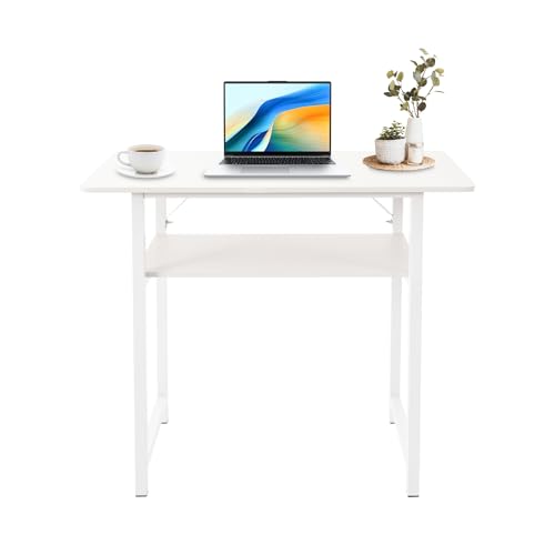 EurHomePlus Zweischichtiger Home Office Schreibtisch, 80x40x74cm Warmweisser Schreibtisch mit Ablageregal, Schreib Computertisch für Schlafzimmer und Kleine Räume EurHomePlus Zweischichtiger Home Office Schreibtisch, 80x40x74cm Warmweisser Schreibtisch mit Ablageregal, Schreib Computertisch für Schlafzimmer und Kleine Räume von EurHomePlus