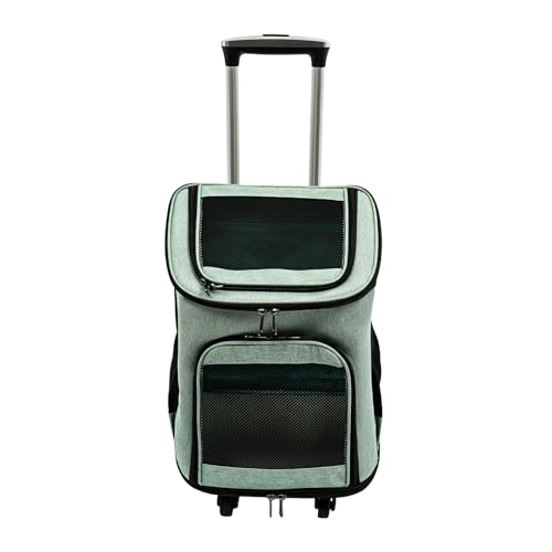 Tragbarer Haustiertransporter mit Rädern und Teleskopgriff, Apfelgrüner Rollender Tierreisekoffer für Katzen und Hunde, Flugzeugtaugliche Pet Transporttasche Tragbarer Haustiertransporter mit Rädern und Teleskopgriff, Apfelgrüner Rollender Tierreisekoffer für Katzen und Hunde, Flugzeugtaugliche Pet Transporttasche von EurHomePlus