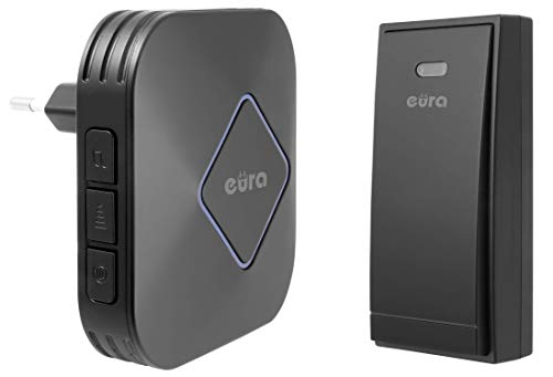 Batterielose Funk-Türklingel JAZZ WDP-83H2 von Eura-Tech, Außenbereich Wasserdicht Kabellose Klingel 100m Reichweite 58 Klingeltöne 4 Lautstärkestufen von EURA