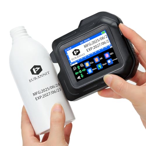 Eurannit Tragbarer Mini-Drucker E98, 12,7 mm, Tintenstrahldrucker mit Touchscreen, 2,8 Zoll, zum Markieren auf Allen Oberflächen, Text, Barcodes, Chargennummern, Logos, Daten Eurannit Tragbarer Mini-Drucker E98, 12,7 mm, Tintenstrahldrucker mit Touchscreen, 2,8 Zoll, zum Markieren auf Allen Oberflächen, Text, Barcodes, Chargennummern, Logos, Daten von Eurannit