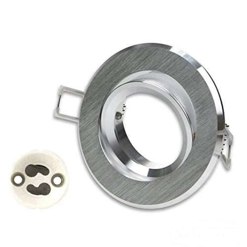 Eurekaled - Einbaustrahler rund schwenkbar gebürstet für GU10 von Eurekaled