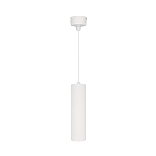Eurekaled Weiße Zylinder-Hängeleuchte (30 cm) mit GU10-Fassung, SOSPENS-30CM-BIANCO von Eurekaled