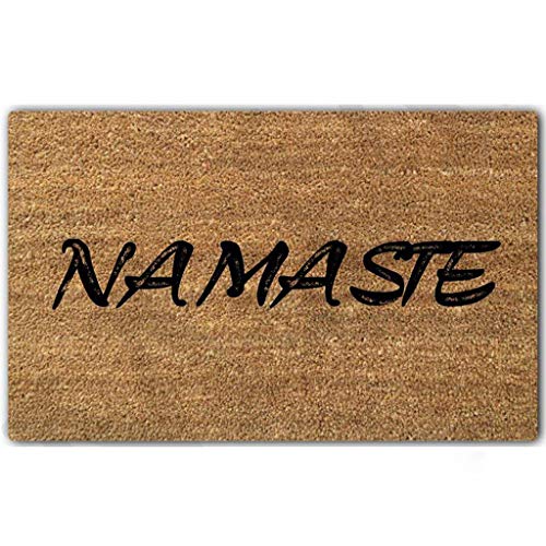 Eureya Fußmatte Namaste, dekorative Fußmatte, für Innen- und Außenbereich, nicht gewebte Oberfläche, 76,2 x 45,7 cm von Eureya