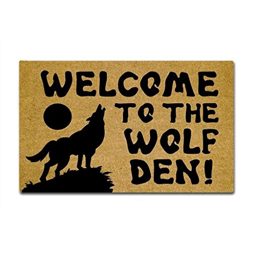 Eureya Fußmatte Welcome to The Wolf Den! Rutschfeste Fußmatte für den Eingangsbereich, 45 x 75 cm von Eureya