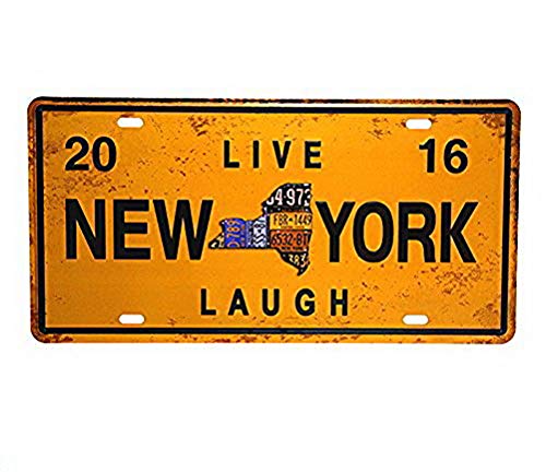 Eureya Live New York Blechschild für Zuhause, Café, Bar, Wanddekoration, Auto, Fahrzeugkennzeichen, 15,2 x 30,5 cm – perfektes Souvenir von Eureya