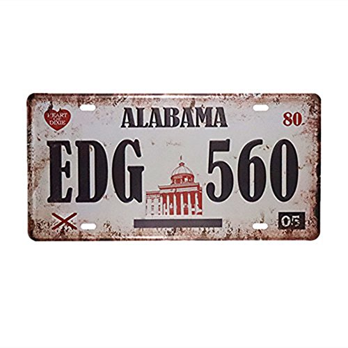 eureya Alabama EDG 560 Nummernschild Blechschild Vintage Metall Schild Poster Bar Pub Home Wand-Decor von Eureya
