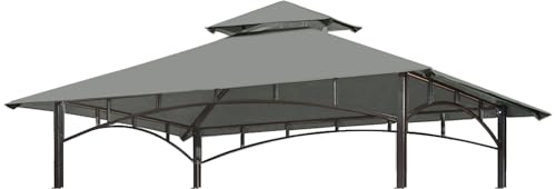 Eurmax 5FT x 8FT Double Tiered Replacement Canopy Grill Gazebo BBQ Cover Top Grill Gazebo Canopy Replacement Roof(Gray) von Eurmax