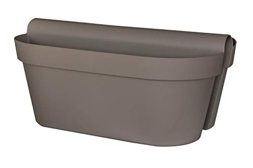 Euro 3 Plast Balkon-Hängekasten Be Up Duo in der Farbe Taupe, 50 cm / 18 Liter von Euro 3 Plast