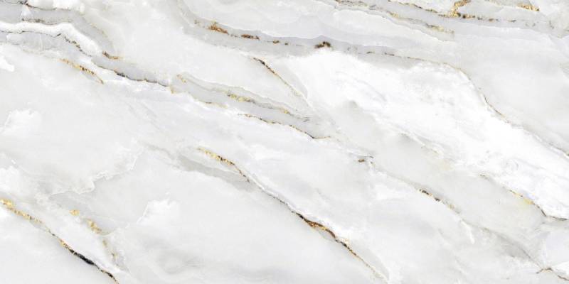 Euro Stone Wandfliese Bodenfliese Feinsteinzeug Alabaster Cleo Light 60, Feinsteinzeug, Gold Grau Weiß von Euro Stone