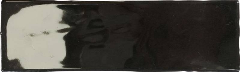 Wandfliese Borgo 6,5 x 20 cm schwarz glanz von Euro Stone
