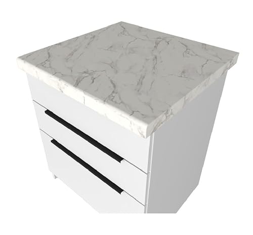 Euro Style Arbeitsplatte nach Maß Arbeitsplatte maßgefertigt Spanplatte mit ABS-Kante Tischplatte Starke 3,8cm Küchenplatte Weiß/Schwarz/Marmorn/Hölzern 30-180cmm (marmor, 60 cm) von Euro Style