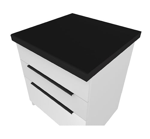 Euro Style Arbeitsplatte nach Maß Arbeitsplatte maßgefertigt Spanplatte mit ABS-Kante Tischplatte Starke 3,8cm Küchenplatte Weiß/Schwarz/Marmorn/Hölzern 30-180cmm (schwarz, 80 cm) von Euro Style