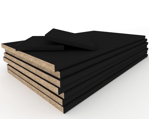 Euro Style Spanplatte nach Maß, maßgefertigt Arbeitstischplatte, Einlegeboden Regalboden Holzboden, Wunschmaß, 18mm, 7 Farben (schwarz, 140x50) von Euro Style