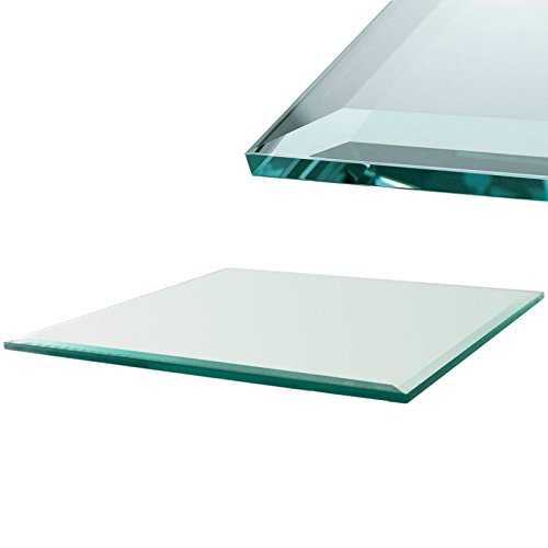 Euro Tische Glasplatte für Kaminofen und Tischplatte in 80x70cm Facettenschliff, Schutzplatte mit 6mm ESG Sicherheitsglas, Funkenschutzplatte, Glasboden für Kamin (Klarglas) von Euro Tische