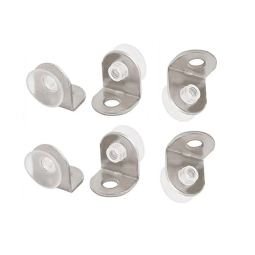 Euro Tische Regalträger im 8er Set aus Metall mit Saugnapf - Glasbodenhalter für 6-10 mm Regalböden - Ideal für Küche, Bad & Wohnzimmer - Abstandhalter Bodenträger Regalbodenträger Regalhalter von Euro Tische