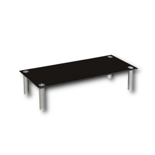 Euro Tische TV-Board TV-Rack Glas in 3 verschiedenen Größen & Farben - perfekt geeignet als Fernsehtisch oder Bildschirmständer, Schwarz-Glas - 70cm von Euro Tische