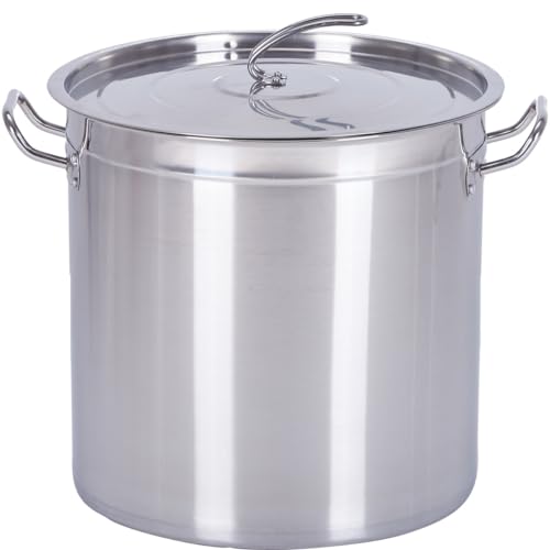 Gastronomie Kochtopf Suppentopf - 20 bis 100 Liter Edelstahl Kochtöpfe - ideal geeignet für ALLE Herdarten & große Küchen - Gastro Topfset (35L) von Euro Tische