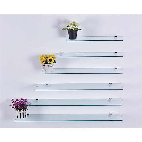 Euro Tische Glas Wandregal 90x17.8cm Badregal - Glas Regal für Badezimmer in Verschiedenen Größen und Farben - Duschregal mit 6mm ESG Sicherheitsglas and Metallhaltern Montiert (Klar) Euro Tische Glas Wandregal 90x17.8cm Badregal - Glas Regal für Badezimmer in Verschiedenen Größen und Farben - Duschregal mit 6mm ESG Sicherheitsglas and Metallhaltern Montiert (Klar) von Euro Tische