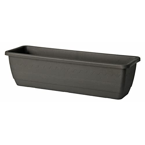 Euro3Plast 1987.62 Blumenkasten Inis 40 x 20 cm aus Kunststoff in Anthrazit von Euro3plast
