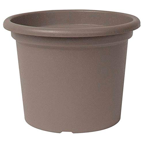 Euro3Plast 3137.G9 Guya Blumentopf aus recyceltem Kunstoff 35 cm rund Farbe: Taupe (Grau-Braun) von Euro3plast