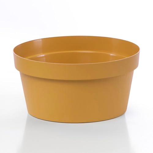 Euro3Plast 3193.T5 Blumenschale ROK 25 cm Ø in Mango-Gelb aus recyceltem Kunststoff in rund für den Innen- und Außenbereich geeignet (Mango-Gelb) von Euro3plast