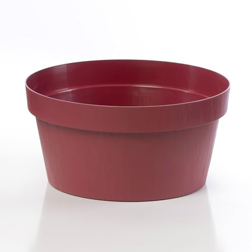 Euro3plast 3193.T6 Blumenschale ROK 25 cm Ø in Rot aus recyceltem Kunststoff in rund für den Innen- und Außenbereich geeignet (Rot) von Euro3plast
