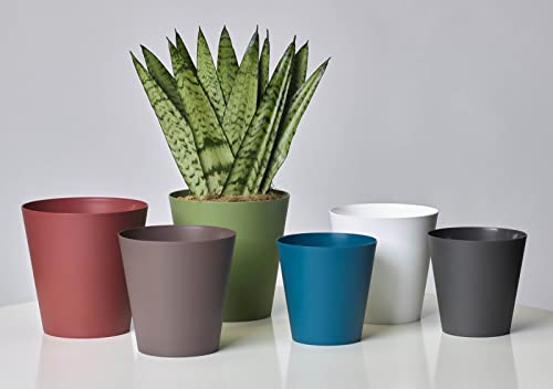 Euro3plast Clivo Greener Blumentopf 3 Größen und 6 Farben zur Wahl (18 cm, Rost-Braun) von Euro3plast