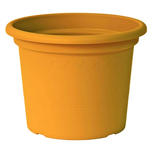 Euro3plast Geo Blumentopf 25 cm rund in Mango Gelb 1975.T5 von Euro3plast