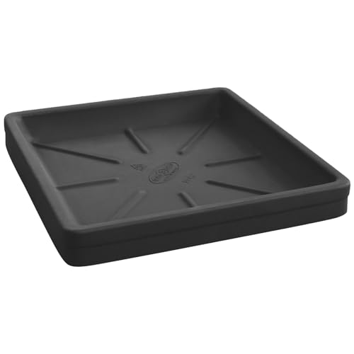 Euro3plast Neze Untersetzer für Blumentöpfe aus Kunststoff/Form: quadratisch/in den Farben Terrakotta und Schwarz / 7 Größen zur Wahl/Innen- und Außenbereich geeignet (Schwarz, 74 x 74 cm) von Euro3plast