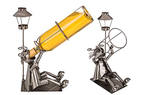 EuroDiscount Flaschenhalter aus Metall Weinflaschenhalter Metallflaschenhalter Metallfiguren Trinker Säufer 1 Stück von EuroDiscount