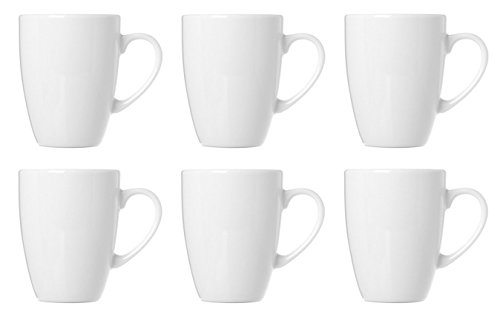 EuroDiscount Kaffeebecher Kaffeetassen Espressotassen Porzellan Weiß 6 Stück Set Modellauswahl, Modell:320 ml Kaffeebecher von EuroDiscount