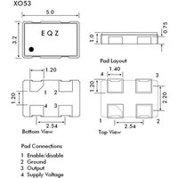 EuroQuartz QUARZ OSCILLATOR SMD 3,2X5 Quarzoszillator SMD CMOS, LSTTL 20.000MHz 5mm 3.2mm 1mm von EuroQuartz