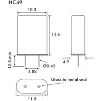 EuroQuartz Quarzkristall QUARZ HC49 HC49 10.000MHz 18pF (L x B x H) 4.9 x 10.3 x 13.6mm von EuroQuartz