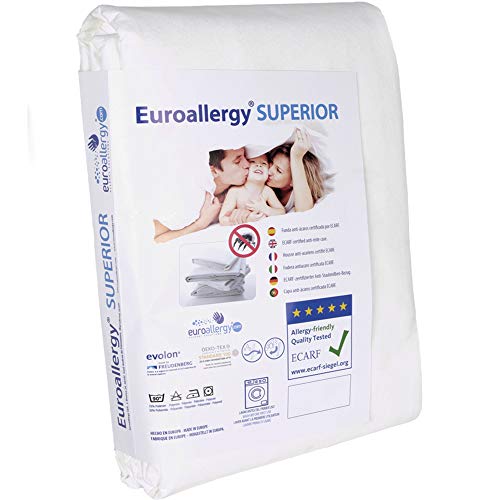 EuroAllergy Superior | Encasing - Matratzenbezug gegen Milben | zertifiziertem Evolon 100-Gewebe | Anti-Allergie Schutz | Verschiedene Größen erhältlich (70 x 140 x 15 cm.) von Euroallergy