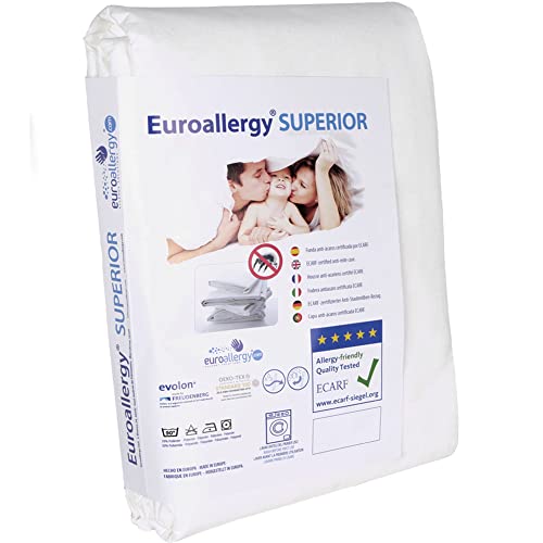 Euroallergy Superior | Encasing - Matratzenbezug gegen Milben | zertifiziertem Evolon ®100-Gewebe | Anti-Allergie Schutz | Verschiedene Größen erhältlich (160 x 200 x 20 cm.) von Euroallergy