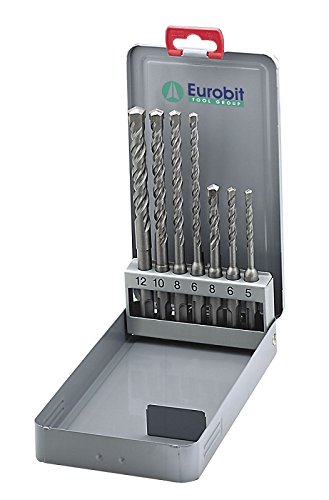 Eurobit 3442 Spitze mit SDS Plus, grau, 5 – 8 x 110 + MM 6 – 12 x 160 mm, Set von 7 Stück von Eurobit