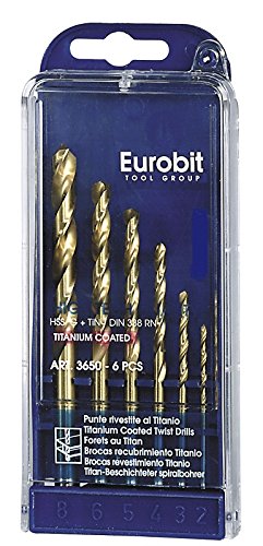 Eurobit 3650-g geschliffen und Tin, gelb, 2 – 8 mm, Set von 6 Stück von Eurobit