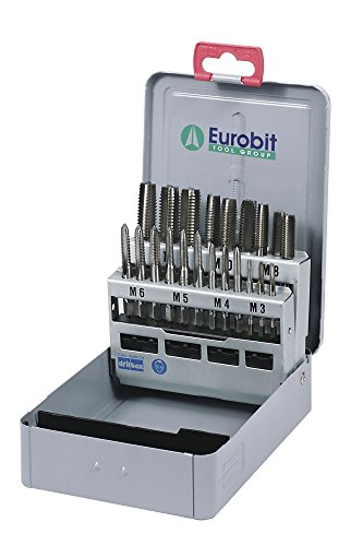 Eurobit 6585 Set 21 teilig mit Gewindebohrer HSS Hand in Kassette von Metall, Grau, M 3 – 12 von Eurobit