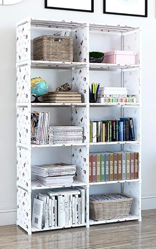 Eurobuy Doppelreihiges Bücherregal 10 Würfel Lagerung Offenen Fächern DIY Schrank Rack zur Aufbewahrung von Büchern Spielzeug Kleidung von Eurobuy