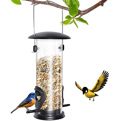 Eurobuy Futtersäule,Vogelfutterspender zum Aufhängen,Transparentrohr Hängend Futterhaus Zieht Vögel im Garten, Balkon an von Eurobuy