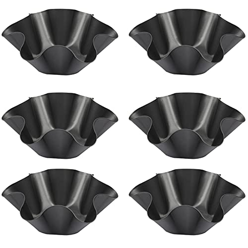 Eurobuy Tortilla Pan Set Nicht-Stick Carbon Stahl Taco Salat Schüssel Pfannen Einfach zu für Restaurant Koch 6Pcs von Eurobuy