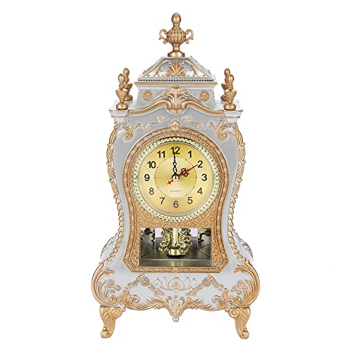 Eurobuy Vintage Uhr, Vintage Stil Kunststoff Tischuhr Antik Home Hotel Dekorative Schreibtisch Wecker von Eurobuy