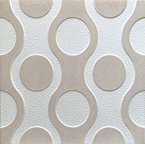 Deckenpaneele Wandpaneele Wanddeko Wandverkleidung Platten Paneele Wandtattoos GLAMOUR RETRO Polystyrol XPS Like STYROPOR 3mm stärke (4m²-16 Pcs, Breez Beige) von Eurodeco