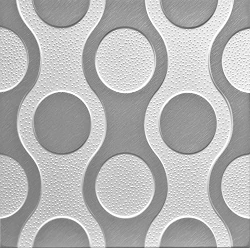 Deckenpaneele Wandpaneele Wanddeko Wandverkleidung Platten Paneele Wandtattoos GLAMOUR RETRO Polystyrol XPS Like STYROPOR 3mm stärke (4m²-16 Pcs, Breez Grau) von Eurodeco
